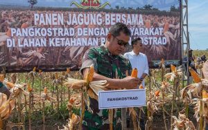 Pangkostrad Panen Jagung di Sukabumi