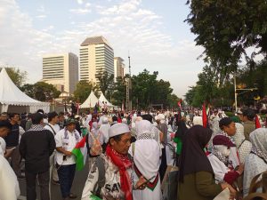 Demo Bela Palestina di Depan Kedubes AS