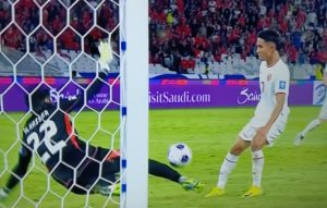 Marselino Saat Mencetak Gol ke-2 ke Gawang Arab Saudi