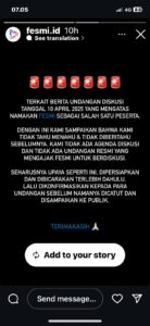 Pernyataan FESMI