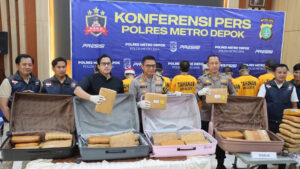 Polres Metro Depok Amankan 6 Tersangka Kasus Ganja 78 Kilogram
