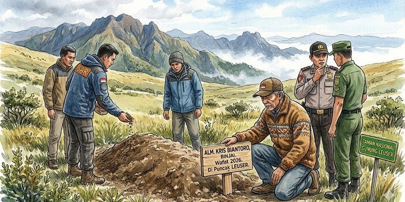 Jenazah Pendaki Gunung Lauser yang Tewas Dimakamkan di Sabana
