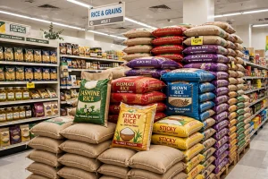 Ilustrasi Beras di Supermarket