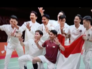 Tim Bulu tangkis beregu putra raih medali emas