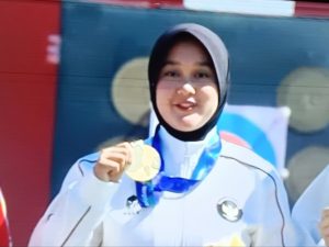 Nurisa Dian Ashrifah yang berhasil menyumbangkan medali emas kelima setelah menjuarai nomor compound individu putri