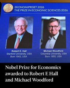 Robert E Hall dan Michael Woodford Meraih Hadiah Nobel Ekonomi